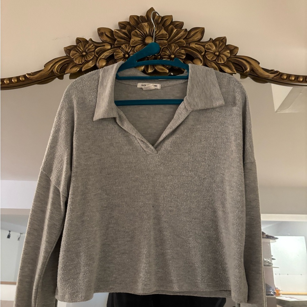 Gray Collared Sweater
